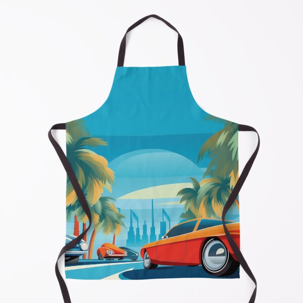Item preview, The futuristic retro landscape of the 80s. Illustration of the car and palm trees in retro style and vivid colors. Suitable for the design of the 80s style designed and sold by anytka.
