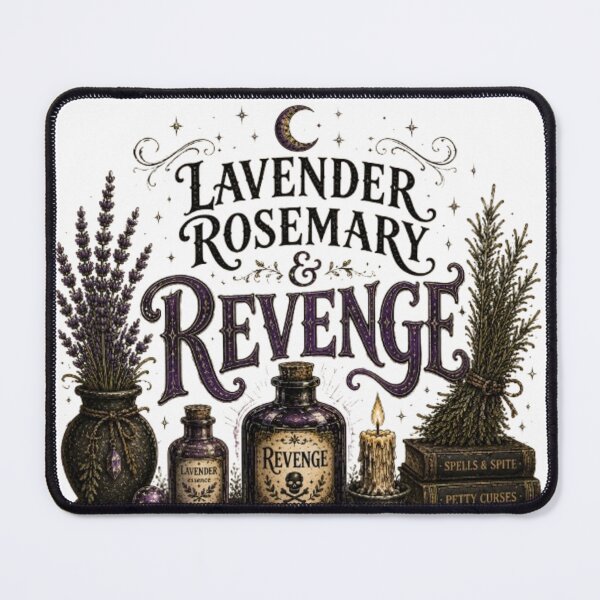 Item preview, Lavender Rosemary & Revenge Witchy Apothecary Design | Cottagecore Witch Aesthetic | Gothic Herbal Magic Fantasy Reader Gift designed and sold by Moonwoven Studio.