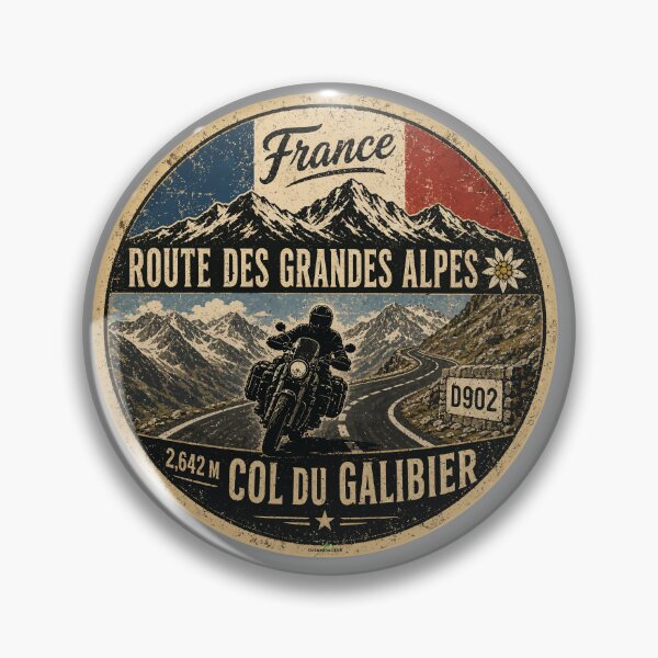Item preview, Col du Galibier France Route des Grandes Alpes Motorcycle TShirt & Sticker 09 designed and sold by OuterShellUK.