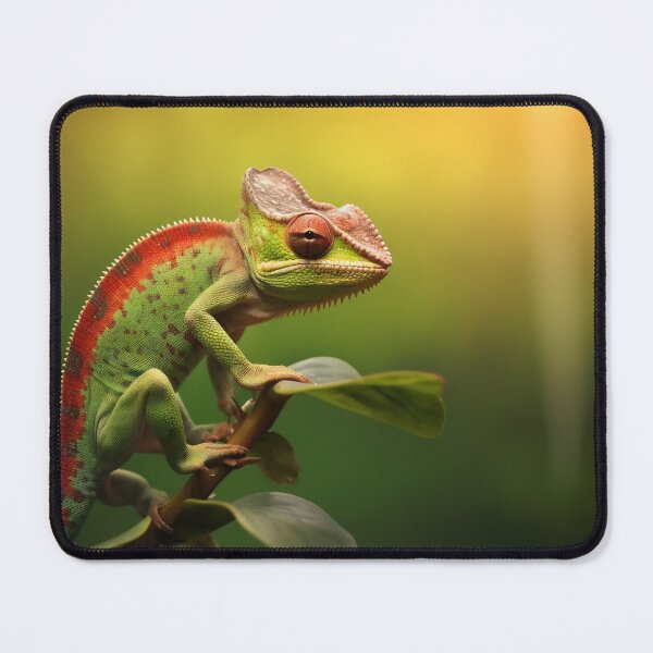 Item preview, Lizard chameleon on green floral background designed and sold by anytka.