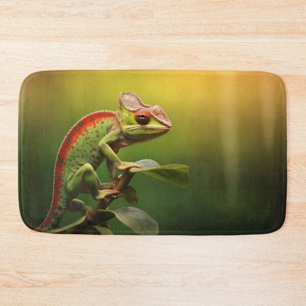 Item preview, Lizard chameleon on green floral background designed and sold by anytka.
