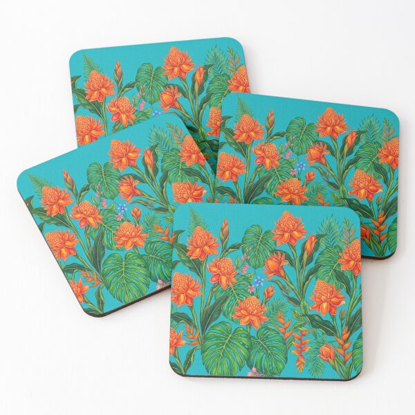 Item preview, Tropical Orange Ginger Flowers Botanical Pattern designed and sold by Owcomm.