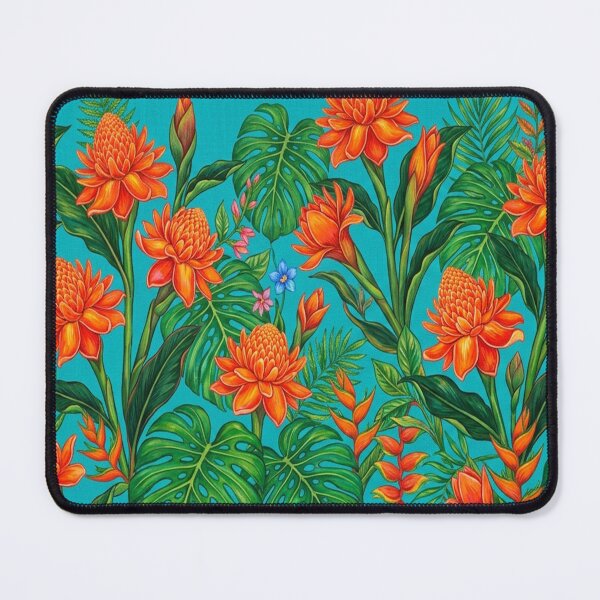 Item preview, Tropical Orange Ginger Flowers Botanical Pattern designed and sold by Owcomm.