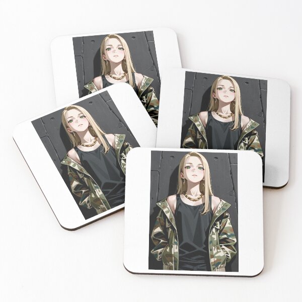 Item preview, Fashion - Woman in Camouflage Camo Jacket Tank Top Gold Chain Anime Variant 4 designed and sold by AnimeShin.