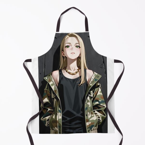 Item preview, Fashion - Woman in Camouflage Camo Jacket Tank Top Gold Chain Anime Variant 4 designed and sold by AnimeShin.