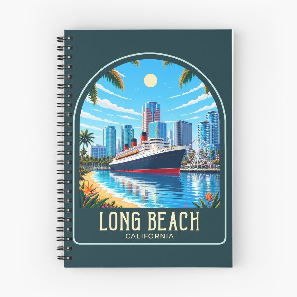 Item preview, Long Beach Vintage Travel Illustration designed and sold by HomeLivingCo.