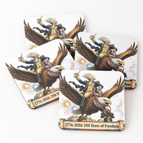 Item preview, George Washington Eagle Rider 4th of July  designed and sold by Zara Art House.
