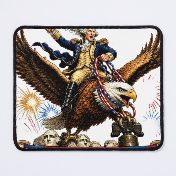 Item preview, George Washington Eagle Rider 4th of July designed and sold by Zara Art House.