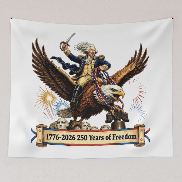 Item preview, George Washington Eagle Rider 4th of July  designed and sold by Zara Art House.