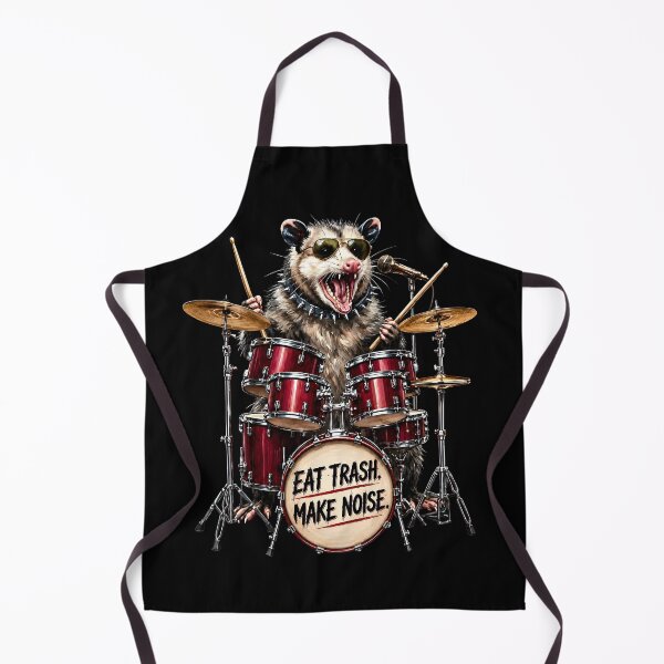Item preview, Funny Opossum Drummer Shirt – Eat Trash Make Noise Punk Rock Possum designed and sold by thoughtswear.