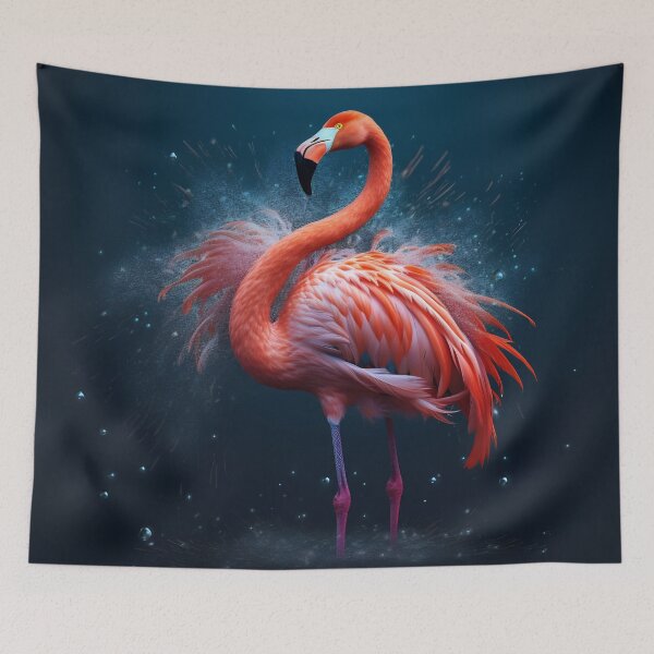 Item preview, Portrait of a flamingo on a colorful background. Emotive portrait designed and sold by anytka.