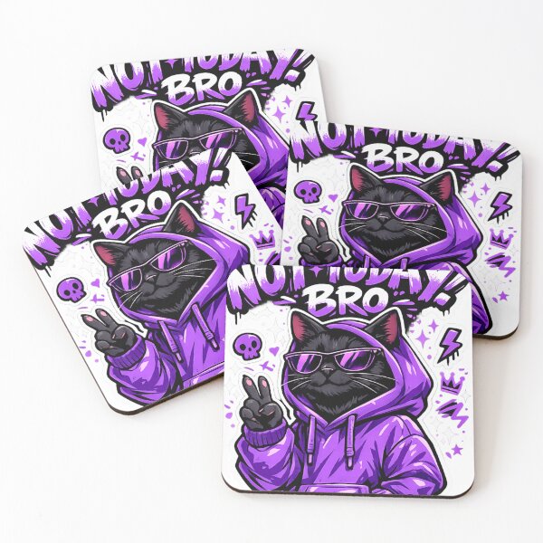 Item preview, Not Today Bro Black Cat Meme Sticker designed and sold by DealHunterx.