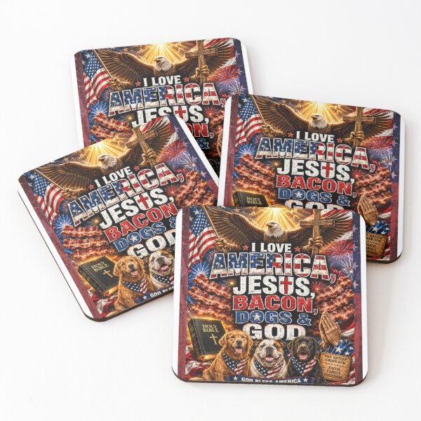 Item preview, I Love America Jesus Bacon Dogs and God designed and sold by Soundpups.