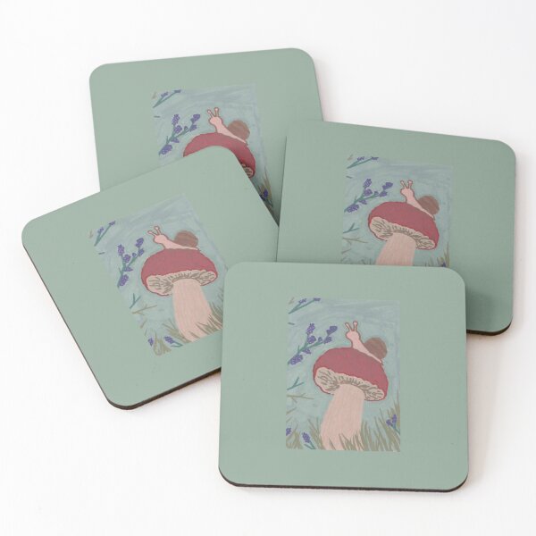 Item preview, Cute Snail On Top Of A Mushroom Smelling Flowers designed and sold by InStardust.