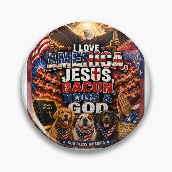 Item preview, I Love America Jesus Bacon Dogs and God designed and sold by Soundpups.