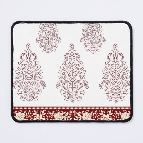 Item preview, Red Paisley Floral Border Pattern designed and sold by reanacreations.
