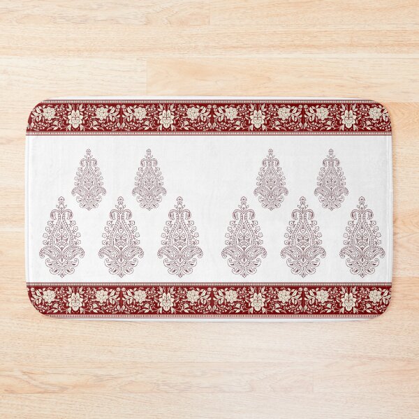 Item preview, Red Paisley Floral Border Pattern designed and sold by reanacreations.