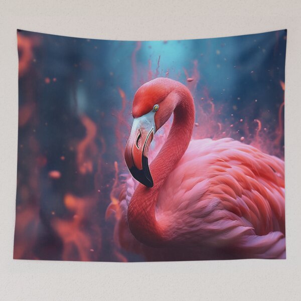 Item preview, Portrait of a flamingo on a colorful background. Emotive portrait designed and sold by anytka.