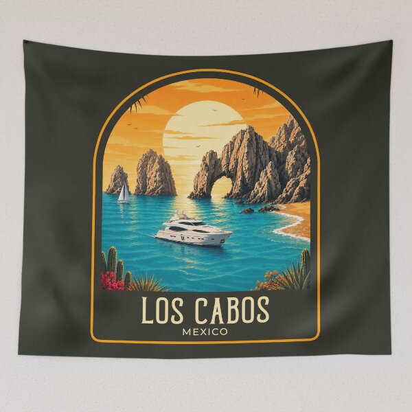Item preview, Los Cabos Vintage Travel Illustration designed and sold by HomeLivingCo.