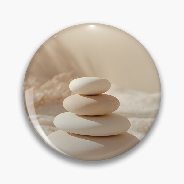 Item preview, Minimalist Zen Stone Wall Art | Beige Scandinavian Spa Decor | Neutral Meditation Print designed and sold by VeloraNature.