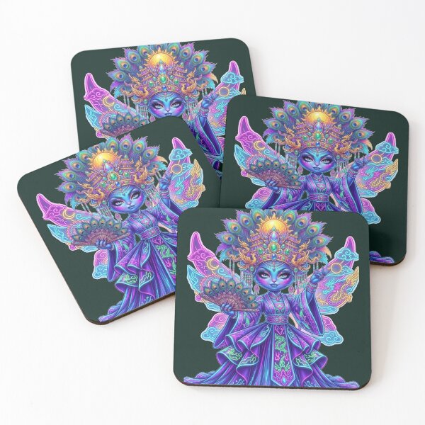 Item preview, Psychedelic Neon Chinese Cat Queen Art designed and sold by ChaEmm_Studio.