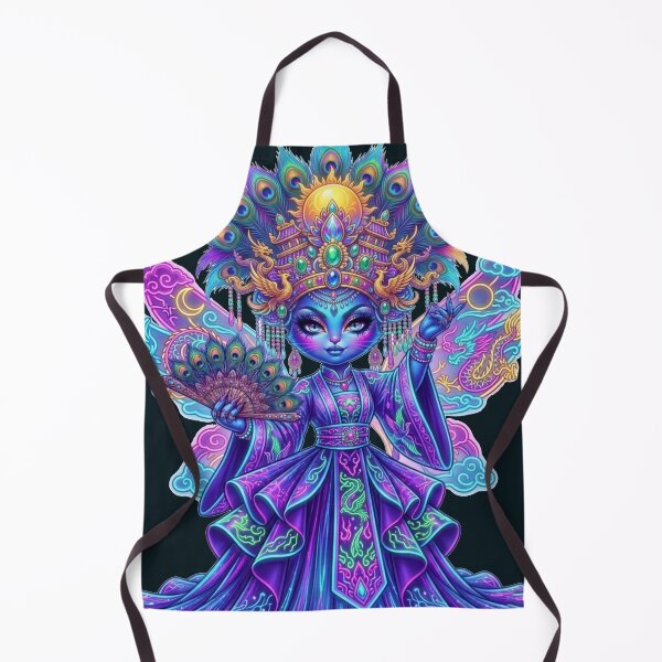 Item preview, Psychedelic Neon Chinese Cat Queen Art designed and sold by ChaEmm_Studio.