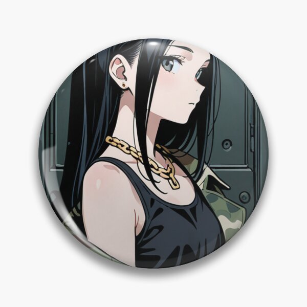 Item preview, Fashion - Woman in Camouflage Camo Jacket Tank Top Gold Chain Anime designed and sold by AnimeShin.