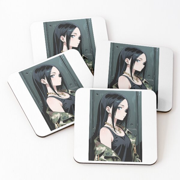 Item preview, Fashion - Woman in Camouflage Camo Jacket Tank Top Gold Chain Anime designed and sold by AnimeShin.