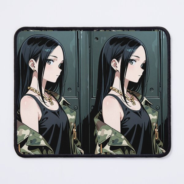 Item preview, Fashion - Woman in Camouflage Camo Jacket Tank Top Gold Chain Anime designed and sold by AnimeShin.