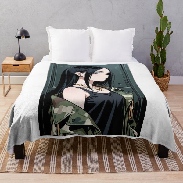 Item preview, Fashion - Woman in Camouflage Camo Jacket Tank Top Gold Chain Anime designed and sold by AnimeShin.