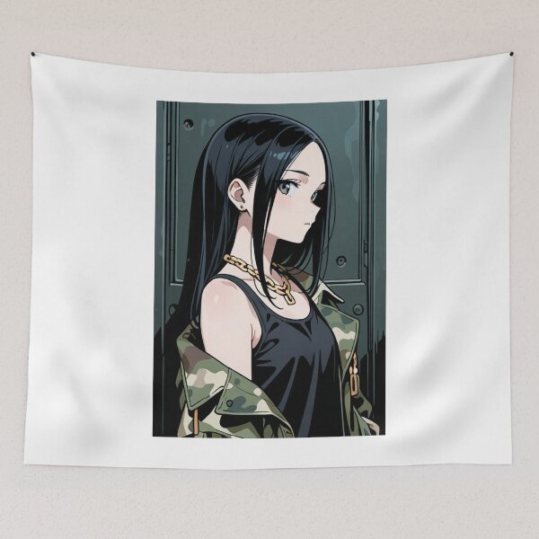 Item preview, Fashion - Woman in Camouflage Camo Jacket Tank Top Gold Chain Anime designed and sold by AnimeShin.