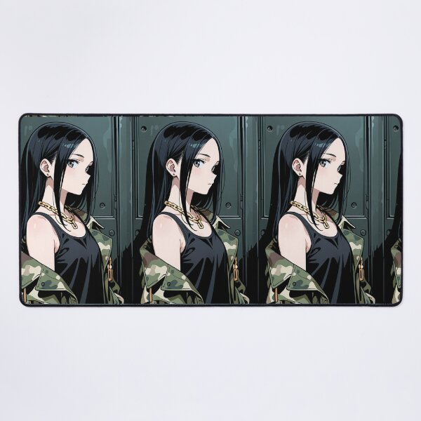 Item preview, Fashion - Woman in Camouflage Camo Jacket Tank Top Gold Chain Anime designed and sold by AnimeShin.