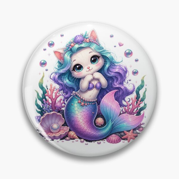 Item preview, Copy of Cute Mermaid Cat Kawaii Fantasy designed and sold by Mysthor-Designs.