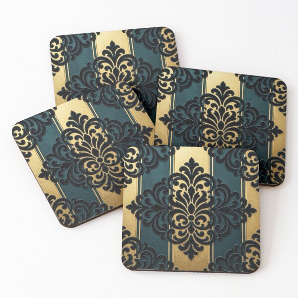 Item preview, Striped Teal Damask designed and sold by DesignsByPrnces.