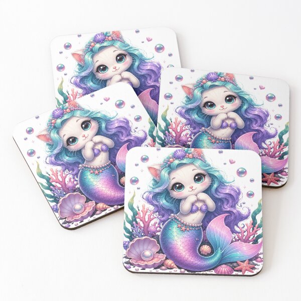 Item preview, Copy of Cute Mermaid Cat Kawaii Fantasy designed and sold by Mysthor-Designs.