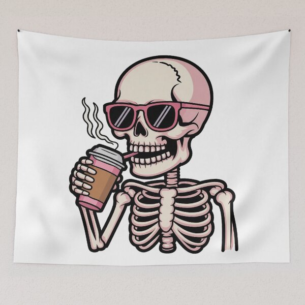 Item preview, Cool Skeleton Drinking Iced Coffee designed and sold by Thompika.