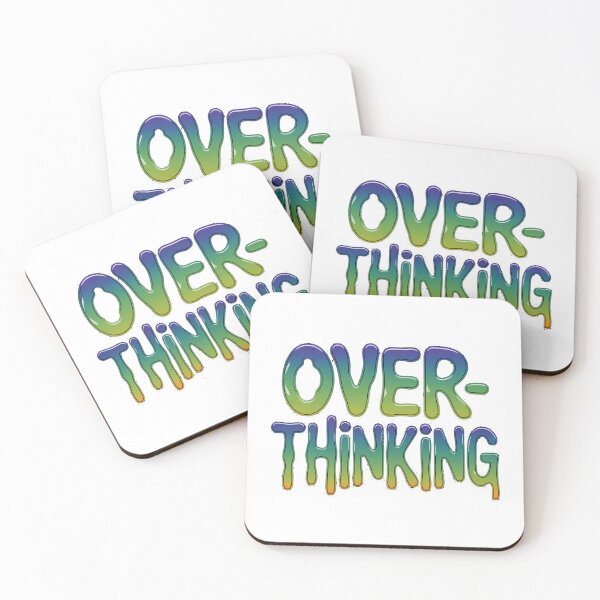 Item preview, Overthinking Liquid Metal Typography designed and sold by Thompika.