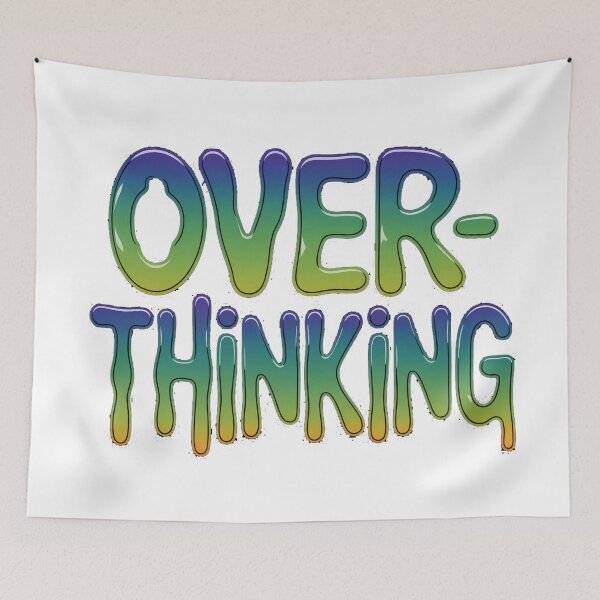 Item preview, Overthinking Liquid Metal Typography designed and sold by Thompika.