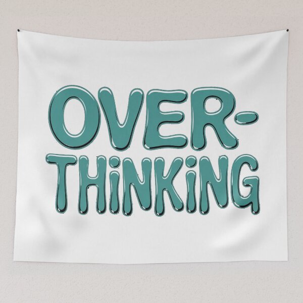 Item preview, Overthinking Liquid Metal Typography designed and sold by Thompika.