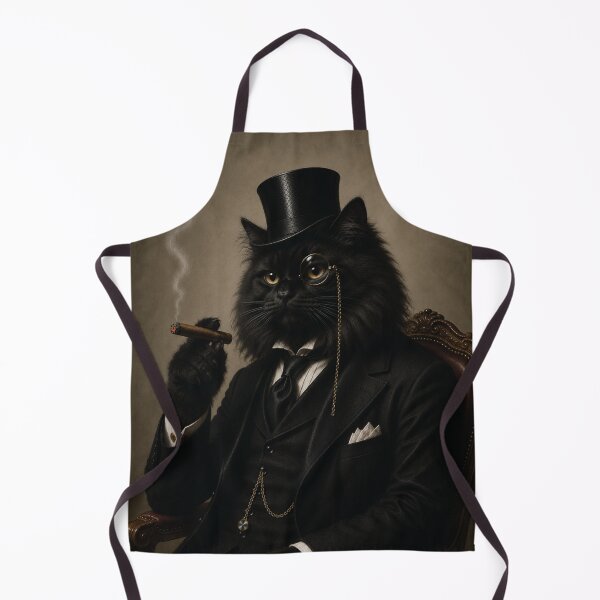 Item preview, Fluffy Black Cat with Top Hat and Suit, Smoking Cigar designed and sold by StickieBuddies.