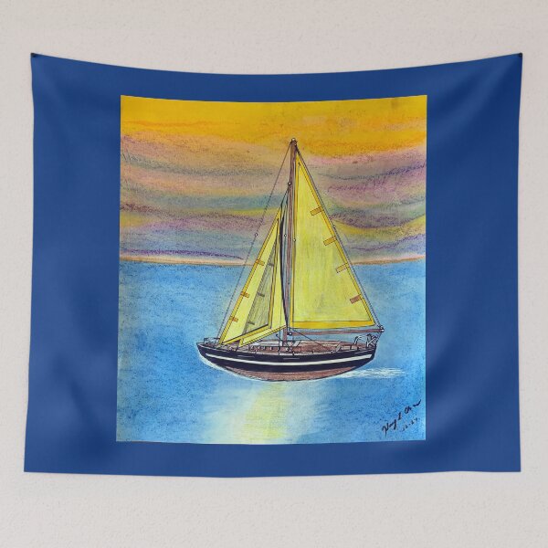 Item preview, Sail boat sunset designed and sold by Haxson37art.