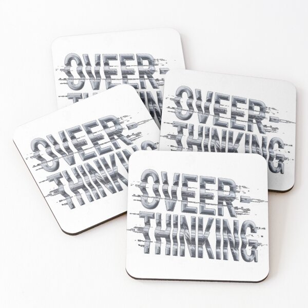 Item preview, Overthinking Liquid Metal Typography designed and sold by Thompika.