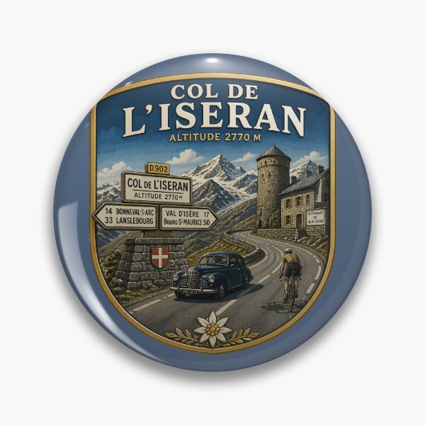 Item preview, Col de L'Iseran France Cycling Sticker TShirt 09 designed and sold by OuterShellUK.
