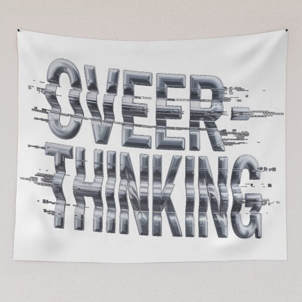 Item preview, Overthinking Liquid Metal Typography designed and sold by Thompika.