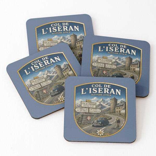 Item preview, Col de L'Iseran France Cycling Sticker TShirt 09 designed and sold by OuterShellUK.