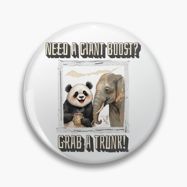 Item preview, Need a Giant Boost? Grab a Trunk! Funny Elephant and Panda Coffee Design designed and sold by TestudoDesign.