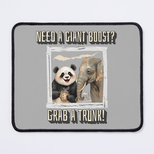 Item preview, Need a Giant Boost? Grab a Trunk! Funny Elephant and Panda Coffee Design designed and sold by TestudoDesign.