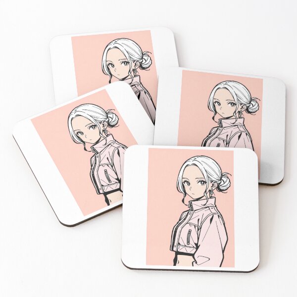 Item preview, Fashion - Woman in Pink Puffer Jacket Low Bun Anime designed and sold by AnimeShin.