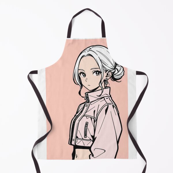 Item preview, Fashion - Woman in Pink Puffer Jacket Low Bun Anime designed and sold by AnimeShin.
