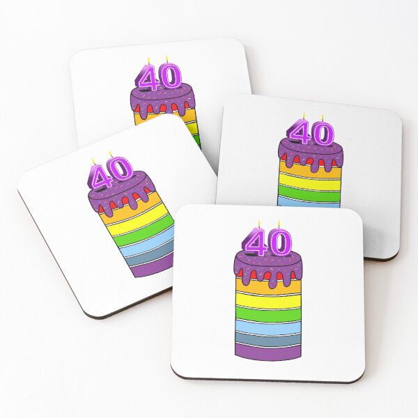 Item preview, 40th Birthday Cake And Candles designed and sold by Sartoris Art.